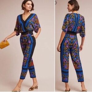 Anthropologie Ett:twa Scarf Printed Jumsuit